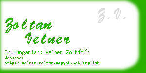 zoltan velner business card